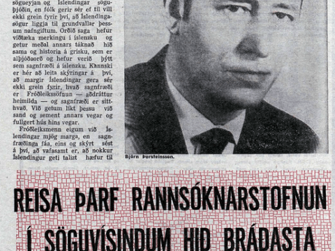 Bjorn Thorsteinsson reisa þarf rannsóknarstofnun, blaða úrklippa